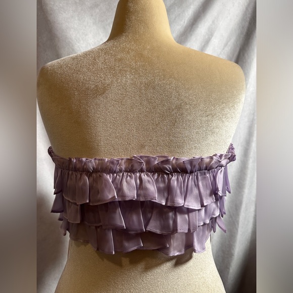 SALE!!🌸🌸Selkie Dauphine Ruffle Silk Tube Top Sleeveless Thunder Cloud Kawaii - Picture 5 of 7